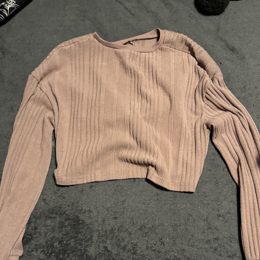 SHEIN Pink Ribbed Crop Top